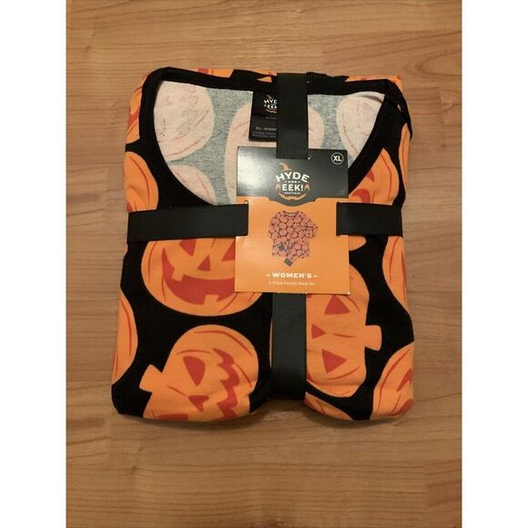HYDE And EEK Women's 2 Piece Pajama Pant Set Halloween Pumpkins Size 4X - Picture 3 of 16